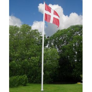 F�rdig arbejde 14 m glasfiber med vippebeslag, flag, vimpel og montage. Eks. fragt