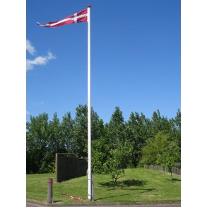 Frdigt arbejde 16m glasfiber m. betonfod, spndebeslag, dannebrog, vimpel & montage, eks. fragt