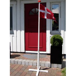 2 meter flagstang med krydsfod (isat jern) og DK flag